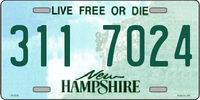 NH license plate 3117024