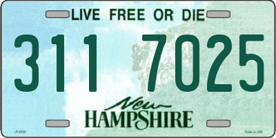 NH license plate 3117025