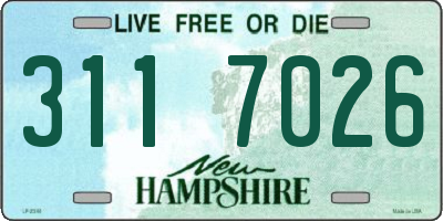 NH license plate 3117026