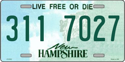 NH license plate 3117027