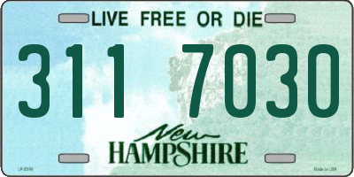NH license plate 3117030