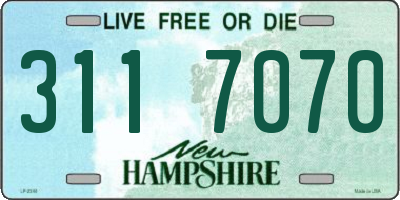 NH license plate 3117070