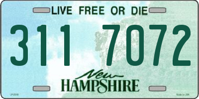 NH license plate 3117072