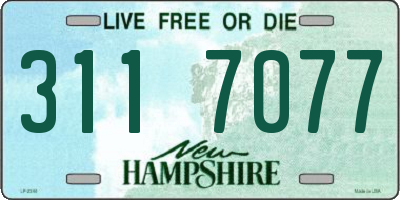 NH license plate 3117077