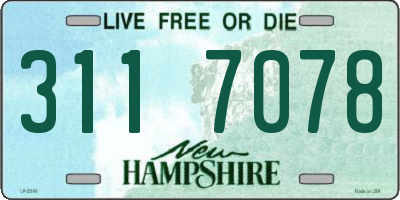 NH license plate 3117078