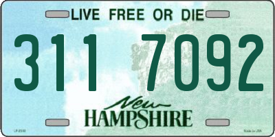 NH license plate 3117092