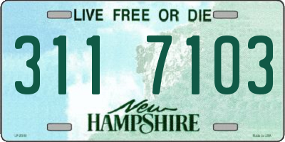 NH license plate 3117103