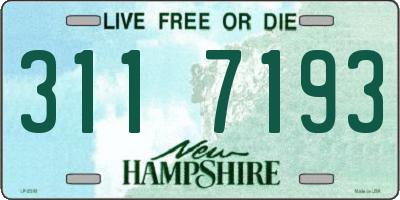 NH license plate 3117193
