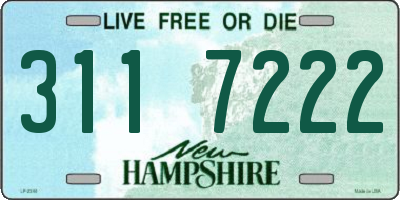 NH license plate 3117222