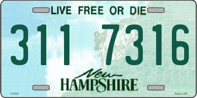 NH license plate 3117316