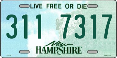 NH license plate 3117317
