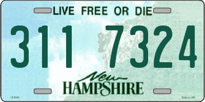 NH license plate 3117324