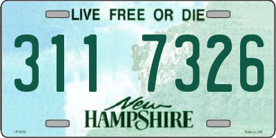 NH license plate 3117326
