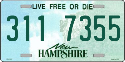 NH license plate 3117355