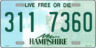 NH license plate 3117360