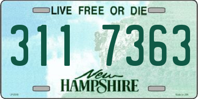 NH license plate 3117363