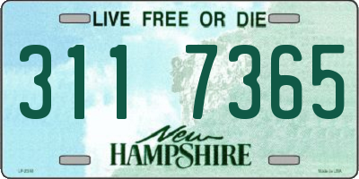 NH license plate 3117365