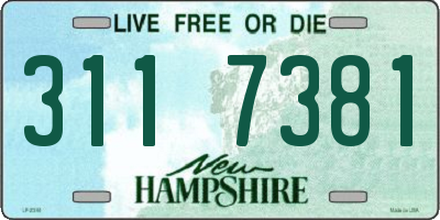 NH license plate 3117381