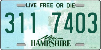 NH license plate 3117403