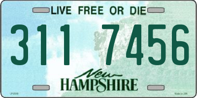 NH license plate 3117456