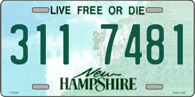 NH license plate 3117481