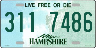 NH license plate 3117486