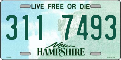 NH license plate 3117493