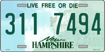 NH license plate 3117494
