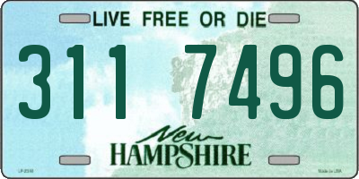 NH license plate 3117496