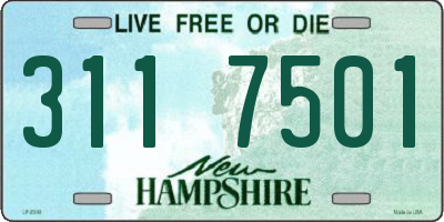 NH license plate 3117501