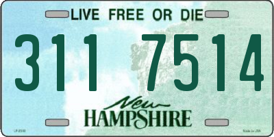 NH license plate 3117514