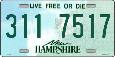 NH license plate 3117517