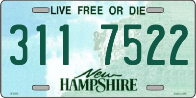 NH license plate 3117522