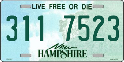 NH license plate 3117523