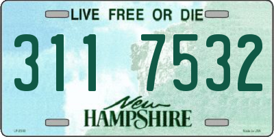 NH license plate 3117532