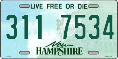 NH license plate 3117534