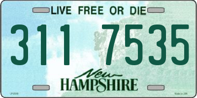 NH license plate 3117535