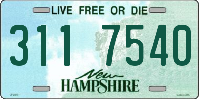 NH license plate 3117540