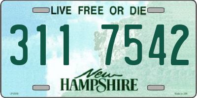 NH license plate 3117542