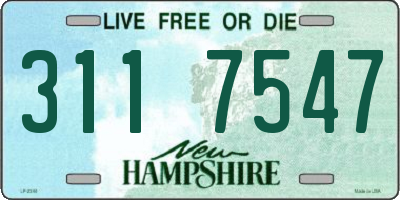 NH license plate 3117547