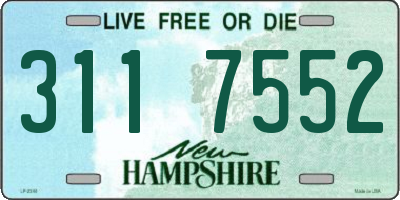 NH license plate 3117552