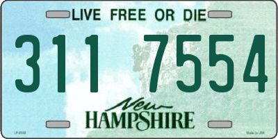 NH license plate 3117554