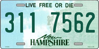 NH license plate 3117562