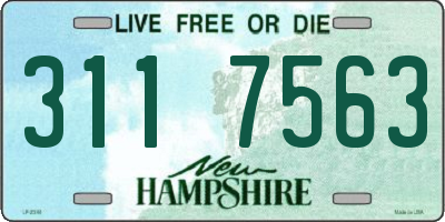 NH license plate 3117563