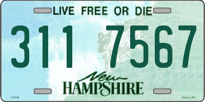 NH license plate 3117567