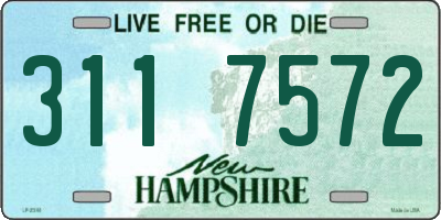 NH license plate 3117572