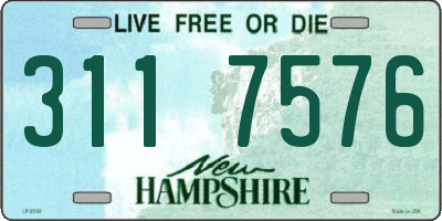NH license plate 3117576