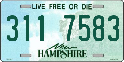 NH license plate 3117583