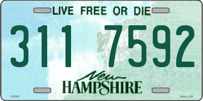 NH license plate 3117592