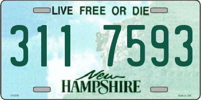 NH license plate 3117593